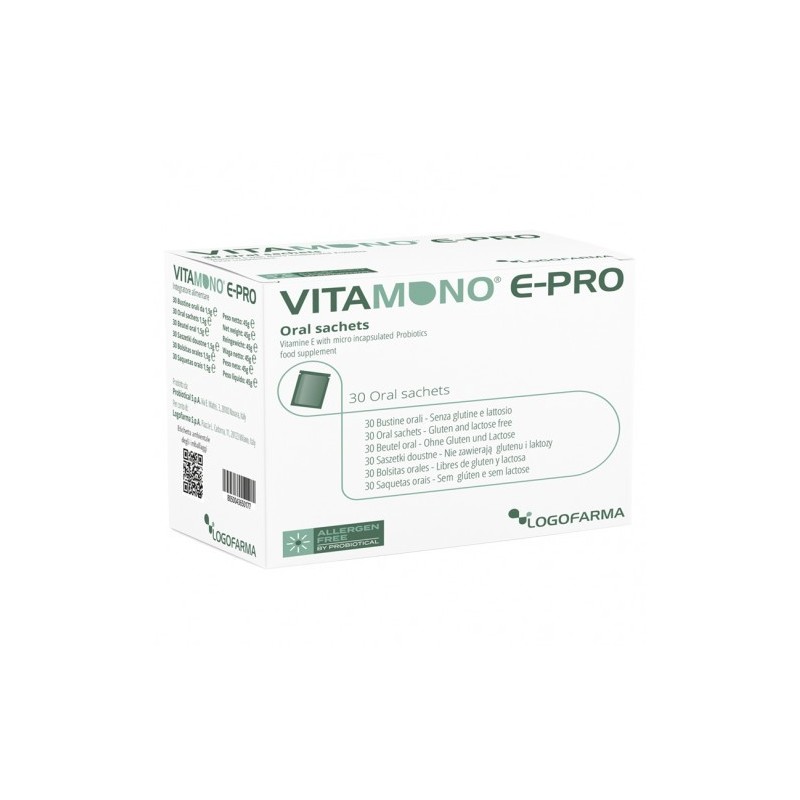 Logofarma Vitamono E-pro Integratore Antiossidante e Benessere Intestinale 30 Stick Orodipersibili