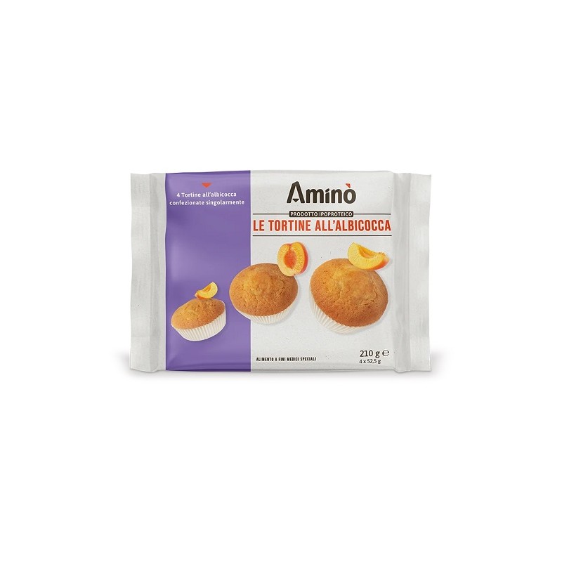 Nove Alpi Amino' Le Tortine Albicocca per dieta ipoproteica 4x52,5g Nove Alpi Amino' Le Tortine Albicocca per dieta ipoproteica 4x52,5g