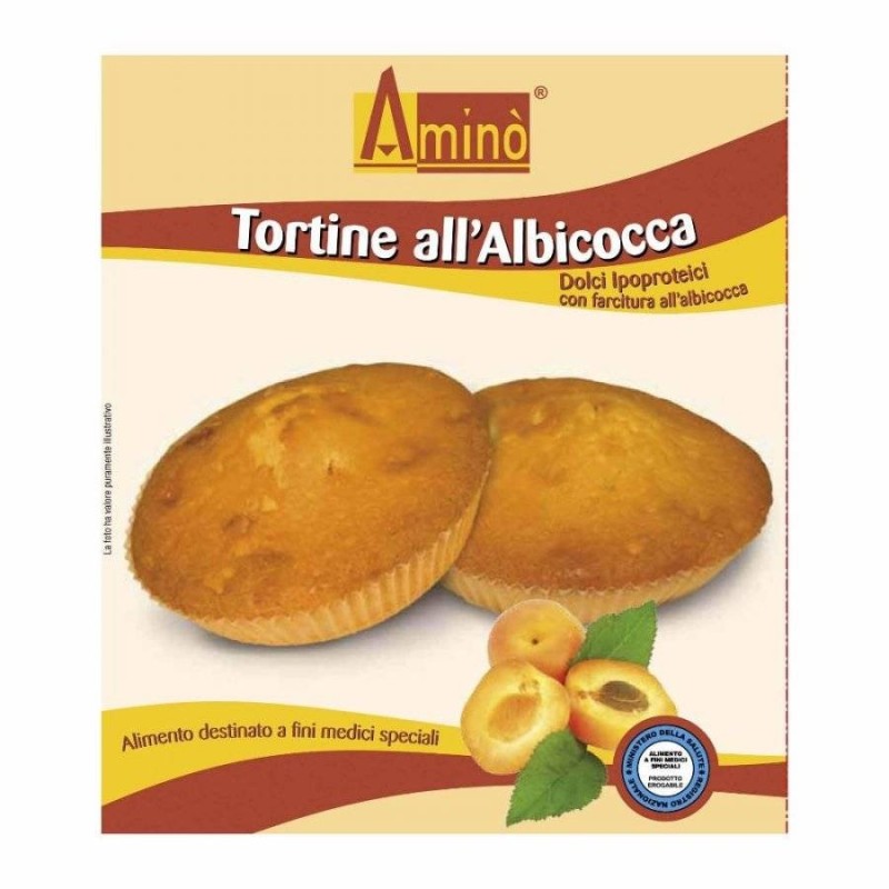 Nove Alpi Amino' Le Tortine Albicocca per dieta ipoproteica 4x52,5g Nove Alpi Amino' Le Tortine Albicocca per dieta ipoproteica 4x52,5g