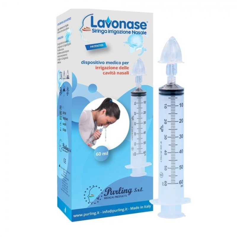 Lavonase Irrigazione Nasale per Pulizia e Igiene delle Cavità Nasali Kit Completo 60ml Lavonase Irrigazione Nasale per Pulizia e Igiene delle Cavità Nasali Kit Completo 60ml