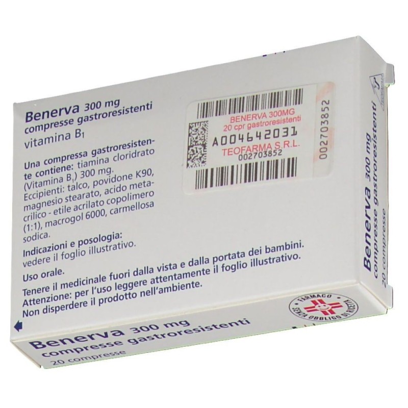 Benerva 20CPR 300MG per Sistema Nervoso e Metabolismo 20 Compresse