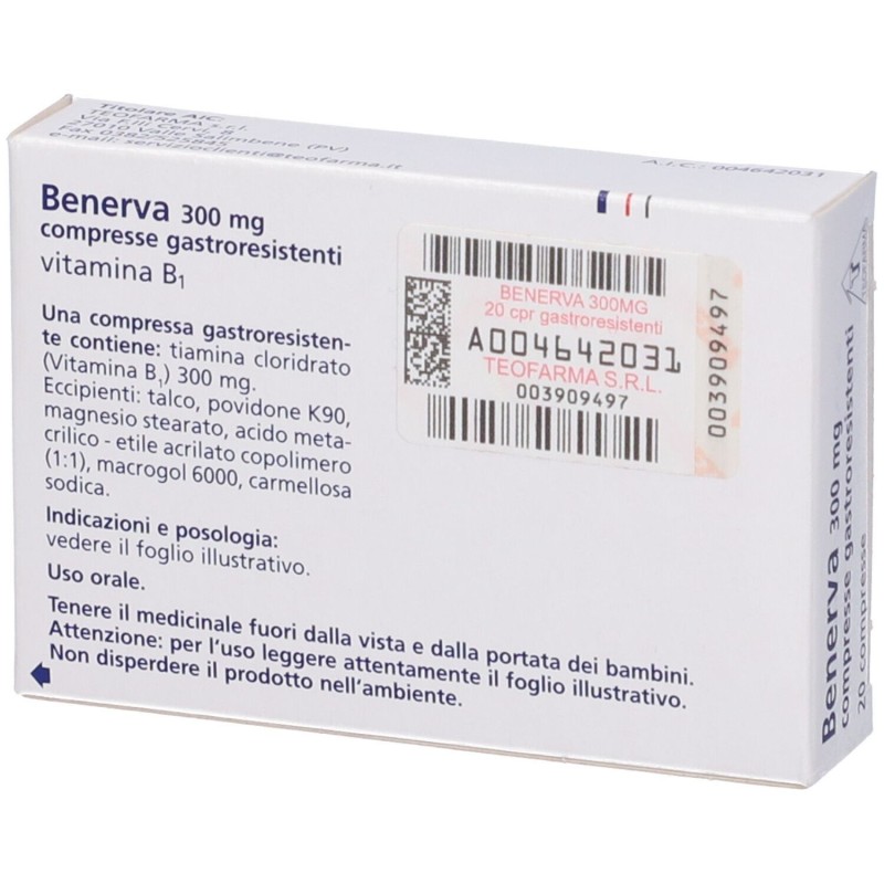 Benerva 20CPR 300MG per Sistema Nervoso e Metabolismo 20 Compresse