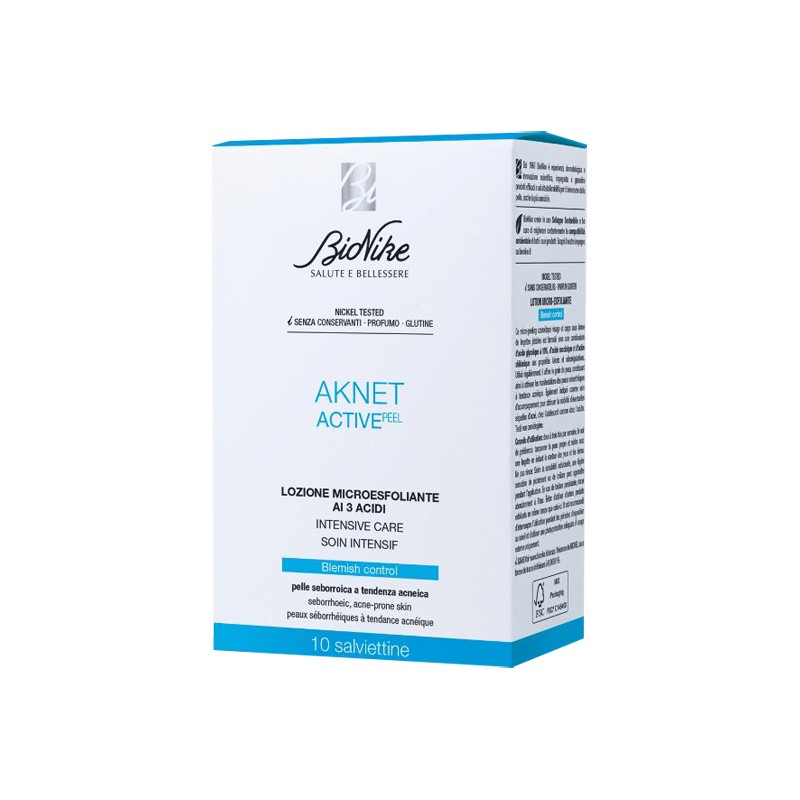 confezione di Bionike Aknet Peeling Esfoliante Viso e Corpo Pelle Impura 10 Salviette confezione di Bionike Aknet Peeling Esfoliante Viso e Corpo Pelle Impura 10 Salviette