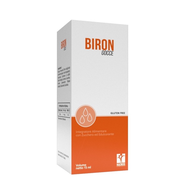 Nacros Biron Gocce integratore di ferro per energia e globuli rossi 15ml Nacros Biron Gocce integratore di ferro per energia e globuli rossi 15ml