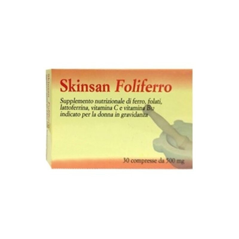 Skinsan Foliferro per Gravidanza 30 Compresse da 500 mg Skinsan Foliferro per Gravidanza 30 Compresse da 500 mg