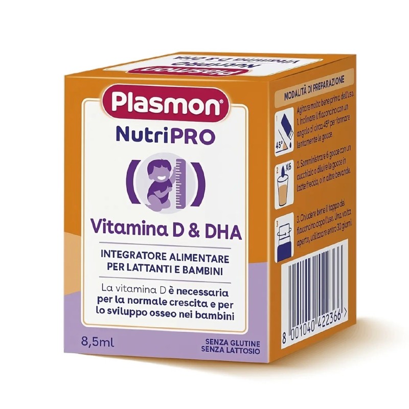 Plasmon NutriPRO Vitamina D & DHA per Crescita Flacone 7,82 g Plasmon NutriPRO Vitamina D & DHA per Crescita Flacone 7,82 g