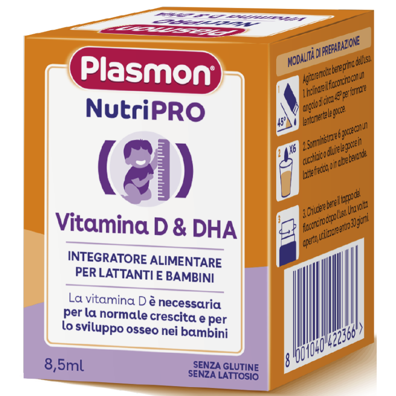 Plasmon NutriPRO Vitamina D & DHA per Crescita Flacone 7,82 g Plasmon NutriPRO Vitamina D & DHA per Crescita Flacone 7,82 g