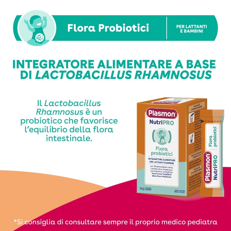 Plasmon NutriPRO Flora Probiotici per Equilibrio Intestinale 14 Bustine.