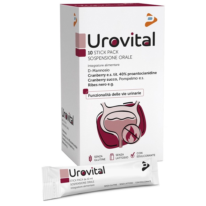 Urovital Integratore per Cistite con D-Mannosio 10 Stick Urovital Integratore per Cistite con D-Mannosio 10 Stick