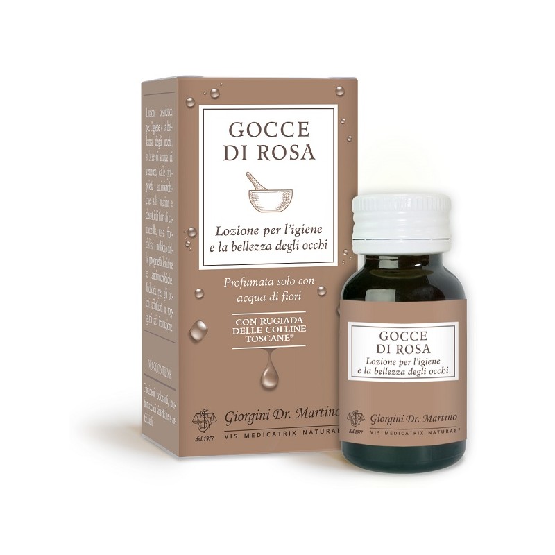 confezione di Gocce di Rosa Lozione Occhi Lenitiva 30ml confezione di Gocce di Rosa Lozione Occhi Lenitiva 30ml