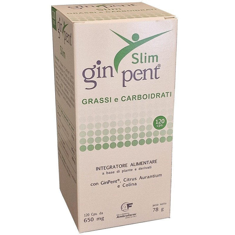 Ginpent Slim Integratore Metabolismo Carboidrati e Lipidi 120 Capsule