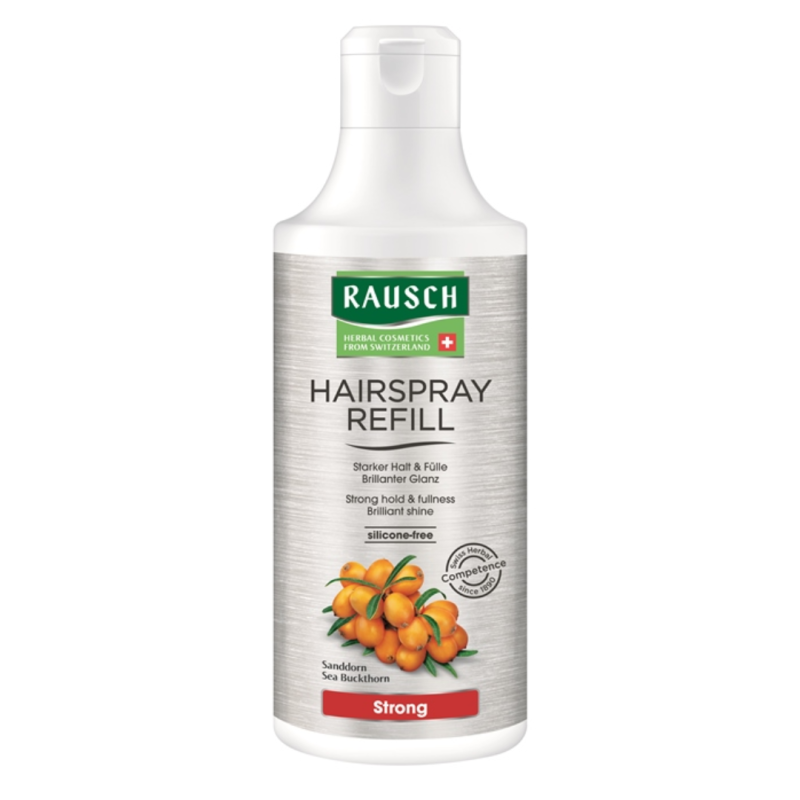 flacone di Rausch Hairspray Strong Fissante per Capelli Ricarica 400ml