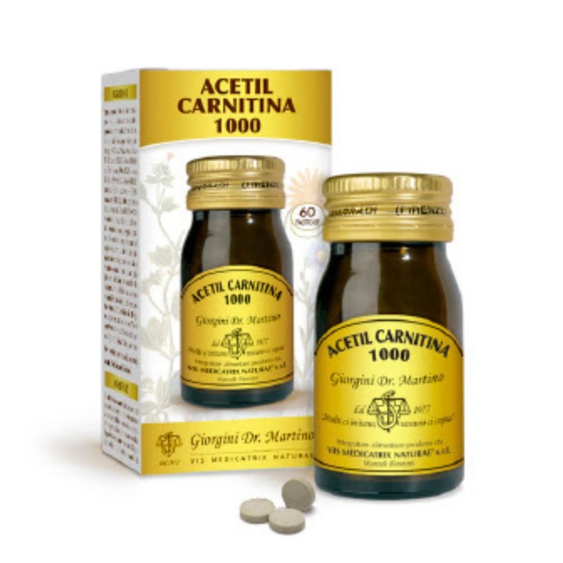 confezione di Dr.Giorgini Acetil Carnitina 1000 Integratore per la Memoria 180 Pastiglie