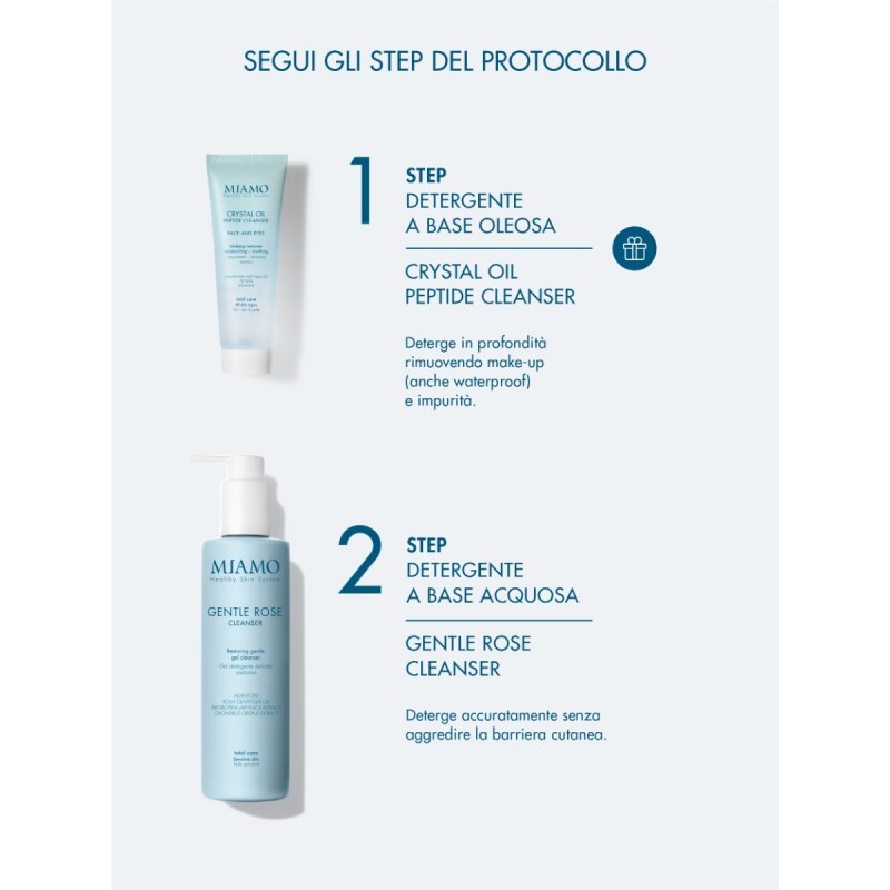 Miamo Doppia Detersione Protocollo Lenitivo Rose Cleanser 250ml + Mini Crystal Oil 50ml Miamo Doppia Detersione Protocollo Lenitivo Rose Cleanser 250ml + Mini Crystal Oil 50ml