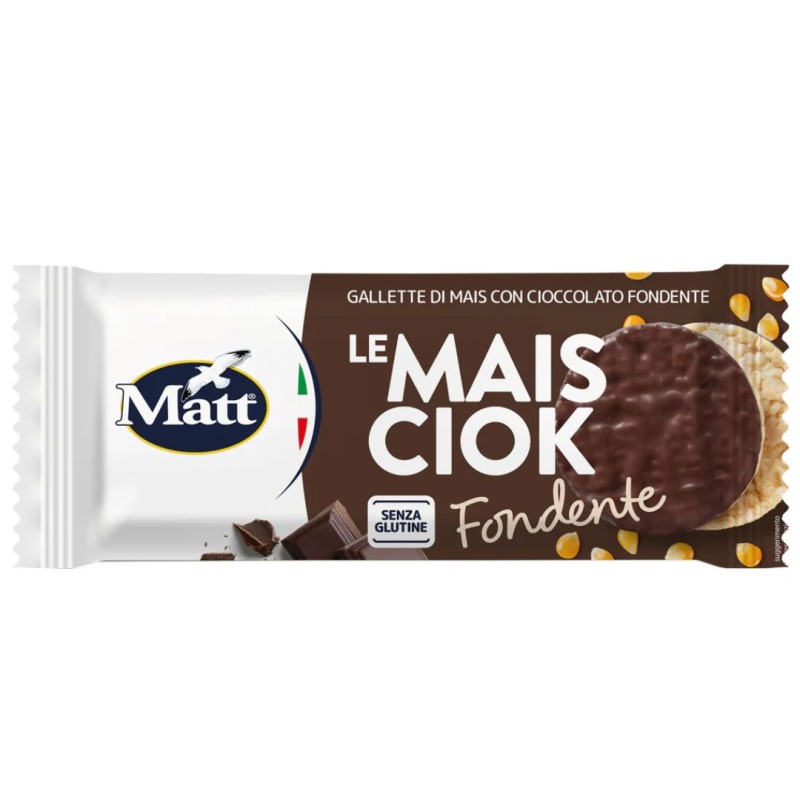 Formato di Matt Le Mais Ciock Gallette di Mais Gusto Cioccolato Fondente 100 g Formato di Matt Le Mais Ciock Gallette di Mais Gusto Cioccolato Fondente 100 g