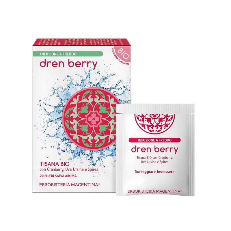 Erboristeria Magentina Tisana Fredda Bio Dren drenante 20 filtri per drenaggio e benessere vie urinarie Erboristeria Magentina Tisana Fredda Bio Dren drenante 20 filtri per drenaggio e benessere vie urinarie