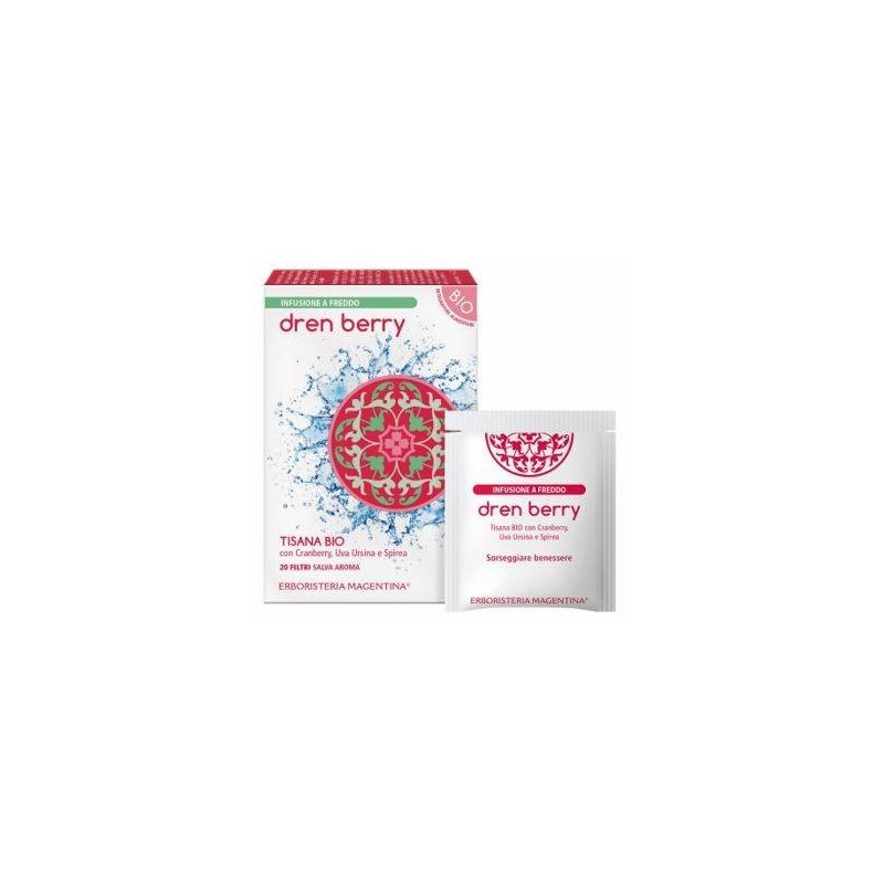 Erboristeria Magentina Tisana Fredda Bio Dren drenante 20 filtri per drenaggio e benessere vie urinarie Erboristeria Magentina Tisana Fredda Bio Dren drenante 20 filtri per drenaggio e benessere vie urinarie