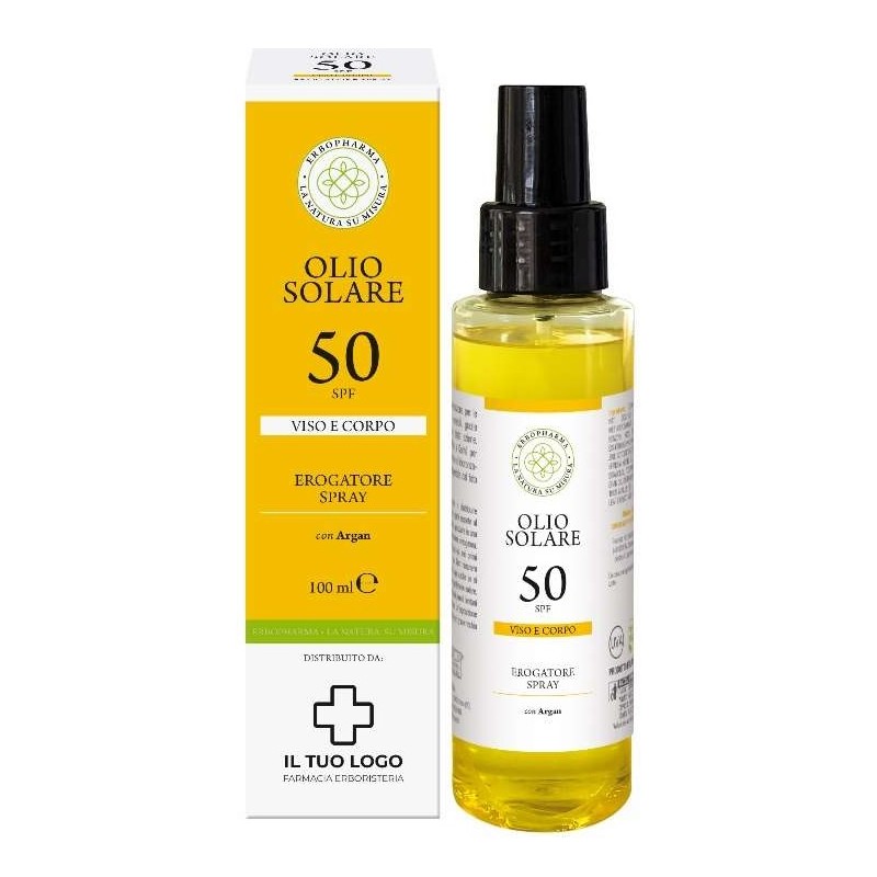 Erboristeria Magentina Erbopharma Olio Solare Spf50 protezione solare alta per pelli sensibili 100ml