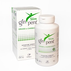 flacone di Ginpent Slim Integratore Metabolismo Carboidrati e Lipidi 120 Capsule per Controllo Peso