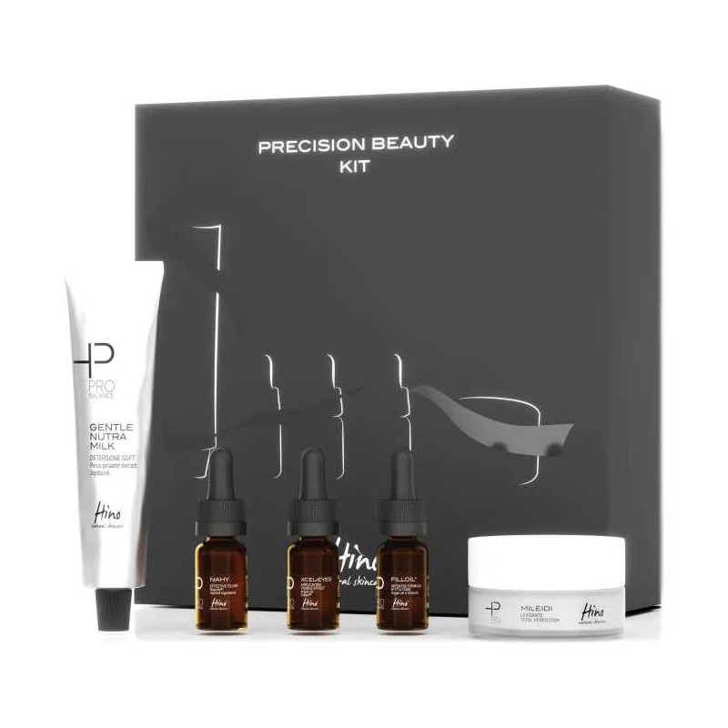 Hino Natural Skincare Precision Beauty Kit Routine Viso e Décolleté Minitaglie per Detersione e Antiage