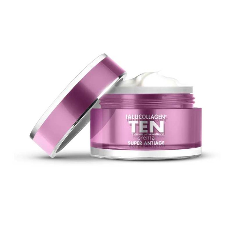 Natur Unique Ialucollagen Ten Super Antiage Crema Viso per Rughe e Idratazione 50ml