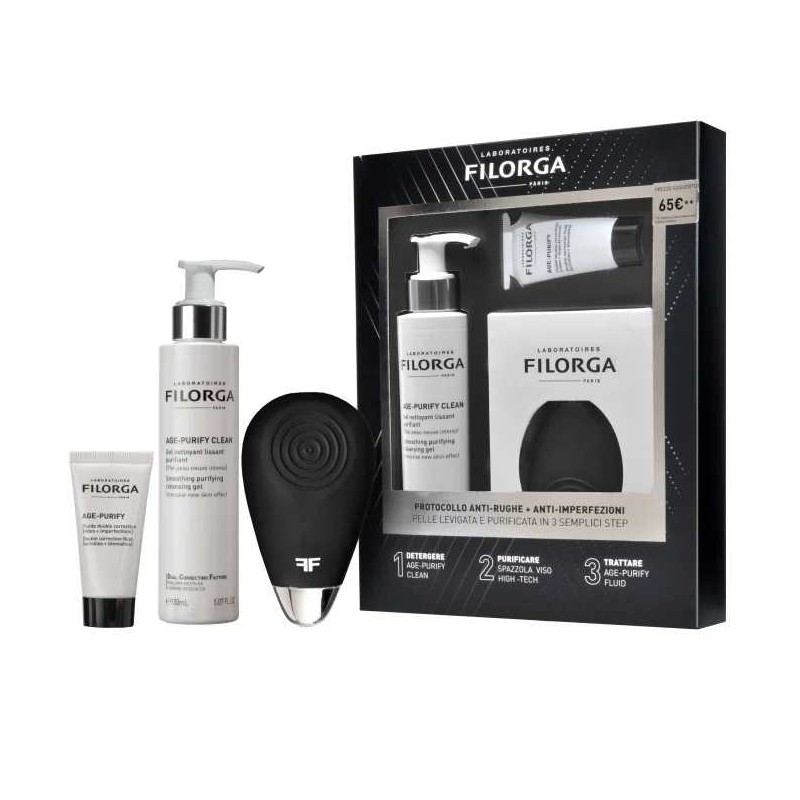 Filorga Kit Age Purify Anti Rughe e Imperfezioni 3 Step per Pelle Levigata e Purificata Formato Kit