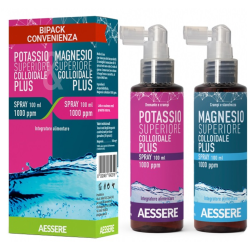 flaconi di Magnesio e Potassio Superiore Colloidale Plus Integratore Ricostituente Bipack Spray 100+100ml flaconi di Magnesio e Potassio Superiore Colloidale Plus Integratore Ricostituente Bipack Spray 100+100ml