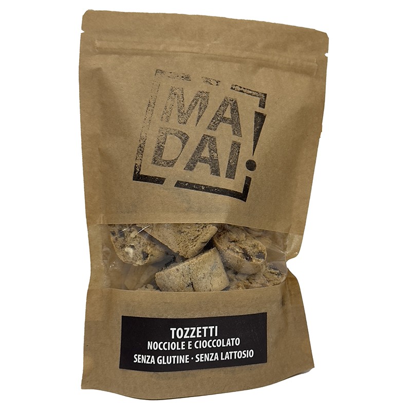 Madai Tozzetti Nocciole e Cioccolato snack senza glutine e lattosio 220 g Madai Tozzetti Nocciole e Cioccolato snack senza glutine e lattosio 220 g