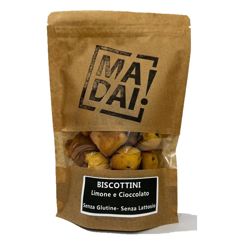 Madai Biscottini Limone e Cioccolato snack senza glutine e lattosio 220 g Madai Biscottini Limone e Cioccolato snack senza glutine e lattosio 220 g