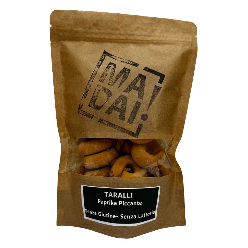 Madai Taralli Paprika Piccante snack senza glutine gusto intenso busta 220 g