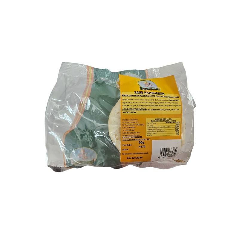Pane hamburger surgelato senza glutine per celiaci 90 g Pane hamburger surgelato senza glutine per celiaci 90 g