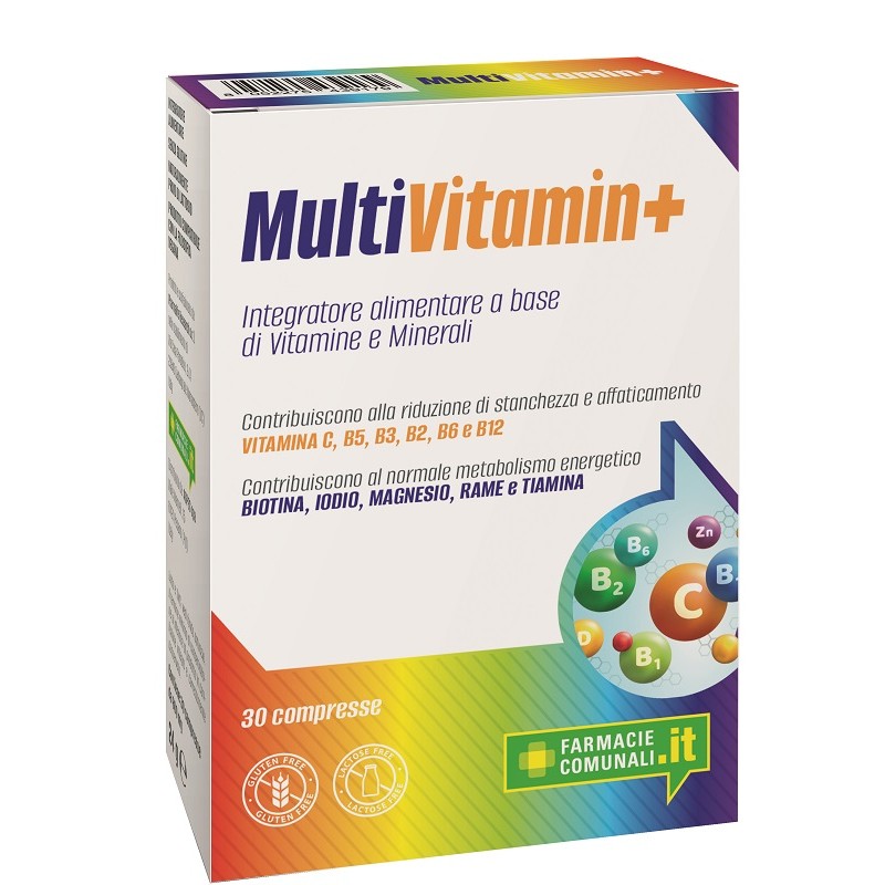 Multivitamin+ integratore multivitaminico per energia e difese immunitarie 30 compresse Multivitamin+ integratore multivitaminico per energia e difese immunitarie 30 compresse