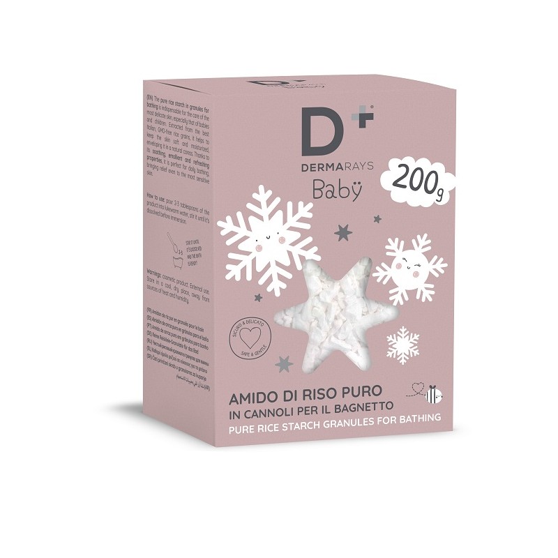 Dermarays Baby Amido di Riso Puro bagno lenitivo per pelle delicata 200g Dermarays Baby Amido di Riso Puro bagno lenitivo per pelle delicata 200g