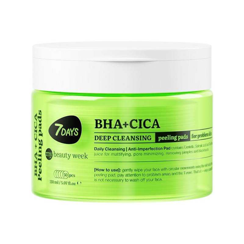 7days Peeling Pad Viso Purificante per Esfoliazione e Pulizia Profonda 50 Dischetti 7days Peeling Pad Viso Purificante per Esfoliazione e Pulizia Profonda 50 Dischetti