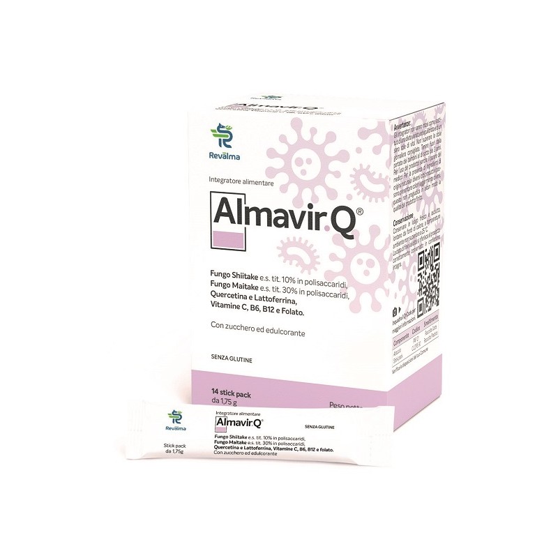 confezione di Almavir Q Integratore per Difese Immunitarie e Vitalità 14 Stick confezione di Almavir Q Integratore per Difese Immunitarie e Vitalità 14 Stick