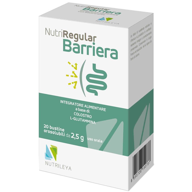 Nutrileya Nutriregular Barriera per Benessere Intestinale e Difese Immunitarie 20 Bustine Orosolubili Nutrileya Nutriregular Barriera per Benessere Intestinale e Difese Immunitarie 20 Bustine Orosolubili