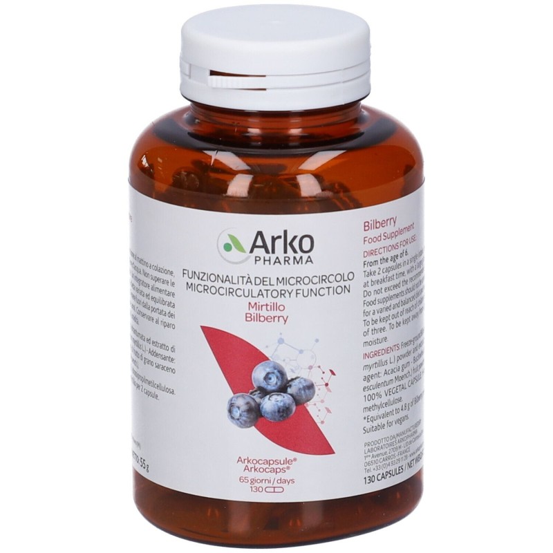 Arkocapsule Funzionalità Microcircolo Mirtillo per Microcircolazione 130 Capsule Arkocapsule Funzionalità Microcircolo Mirtillo per Microcircolazione 130 Capsule