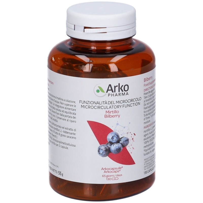 Arkocapsule Funzionalità Microcircolo Mirtillo per Microcircolazione 130 Capsule Arkocapsule Funzionalità Microcircolo Mirtillo per Microcircolazione 130 Capsule
