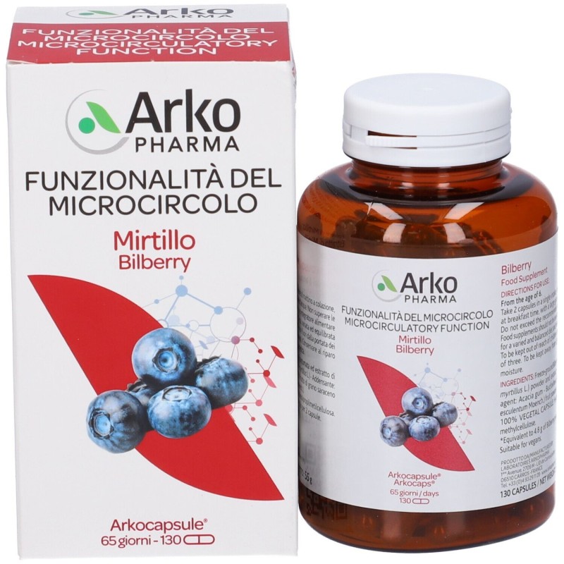 Arkocapsule Funzionalità Microcircolo Mirtillo per Microcircolazione 130 Capsule Arkocapsule Funzionalità Microcircolo Mirtillo per Microcircolazione 130 Capsule