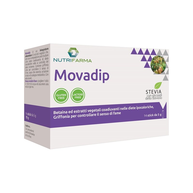 Movadip per Controllo Fame e Supporto Dieta 14 Stick