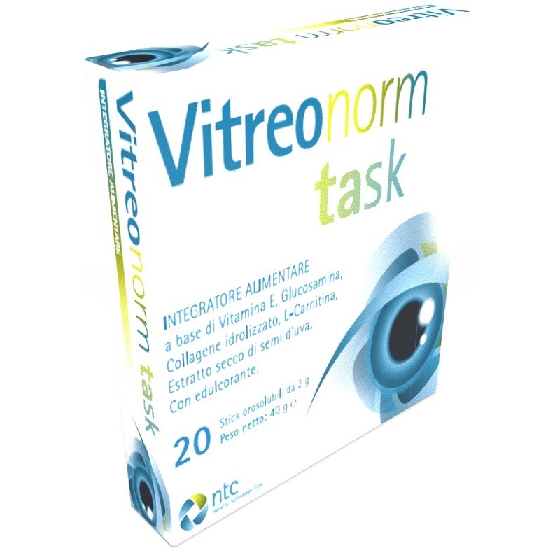 confezione di Vitreonorm Task Integratore per Occhi 20 Stick Orosolubili da 2 g confezione di Vitreonorm Task Integratore per Occhi 20 Stick Orosolubili da 2 g