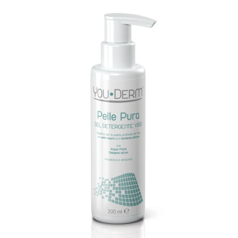 flacone di Youderm Pelle Pura Gel Detergente Viso per Pelli Impure 200ml flacone di Youderm Pelle Pura Gel Detergente Viso per Pelli Impure 200ml