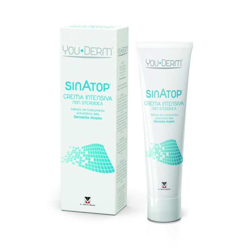 confezione e tubetto di Youderm Sinatop Crema Intensiva per Dermatite Atopica e Prurito 100ml confezione e tubetto di Youderm Sinatop Crema Intensiva per Dermatite Atopica e Prurito 100ml
