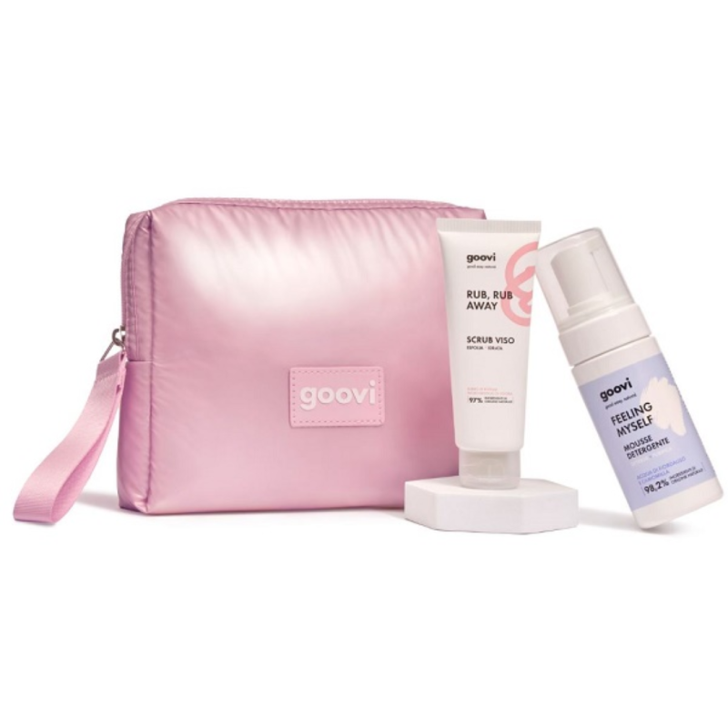Cofanetto Goovi Detersione con Scrub Viso + Mousse Detergente + Pochette Cofanetto Goovi Detersione con Scrub Viso + Mousse Detergente + Pochette