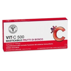 Scatola Unifarco Vit C 500 Masticabile Frutti Rossi integratore immunitario 20 compresse masticabili Scatola Unifarco Vit C 500 Masticabile Frutti Rossi integratore immunitario 20 compresse masticabili