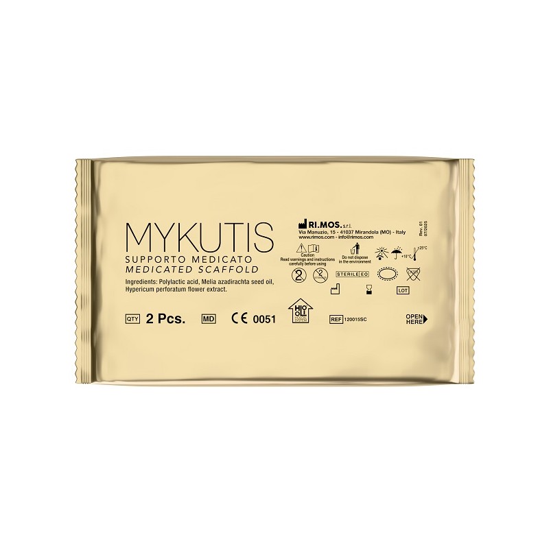 Supporto medicato Mykutis per rigenerazione tessutale 2 pezzi 10x7 cm