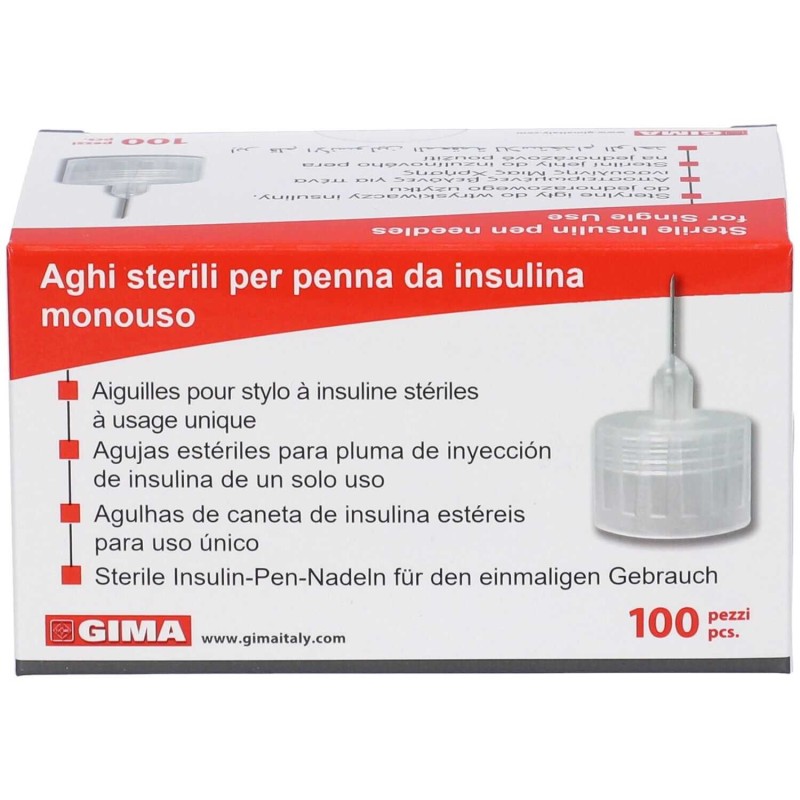 Foto della confezione di Gima Aghi Universali per Penna da Insulina 4mm 32G 100 pezzi Foto della confezione di Gima Aghi Universali per Penna da Insulina 4mm 32G 100 pezzi
