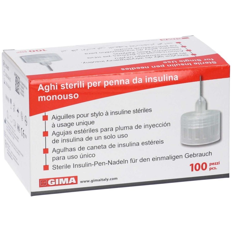 Foto della confezione di Gima Aghi Universali per Penna da Insulina 4mm 32G 100 pezzi Foto della confezione di Gima Aghi Universali per Penna da Insulina 4mm 32G 100 pezzi