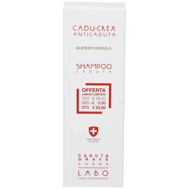 Vista del prodotto: Labo Shampoo Cadu-Crex Donna Anticaduta Grave 150 ml | Shampoo Rinforzante Vista del prodotto: Labo Shampoo Cadu-Crex Donna Anticaduta Grave 150 ml | Shampoo Rinforzante