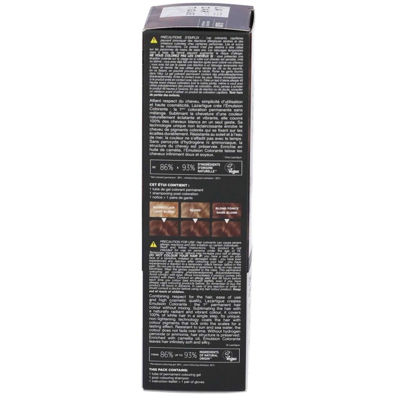 Scatola integra del prodotto Lazartigue Emulsion Colorante 6.00 Dark Blond Tintura Vegana 60 ml Scatola integra del prodotto Lazartigue Emulsion Colorante 6.00 Dark Blond Tintura Vegana 60 ml